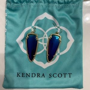 blue iridescent kendra scott earrings